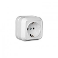 45108 Розетка з заземленням зовнішня/біла Makel
