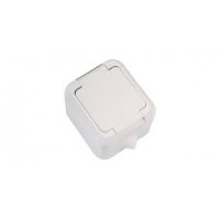 18304 Розетка с заземлением и крышкой IP44 белая Makel