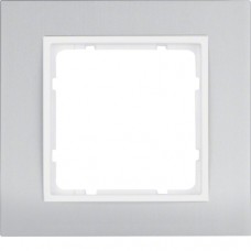 Рамка Berker 1Х алюминий/пол.белизна B.3 (10113904)