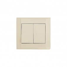 32010003 Выключатель 2-клавишный Lillium Natural Kare/Крем Makel
