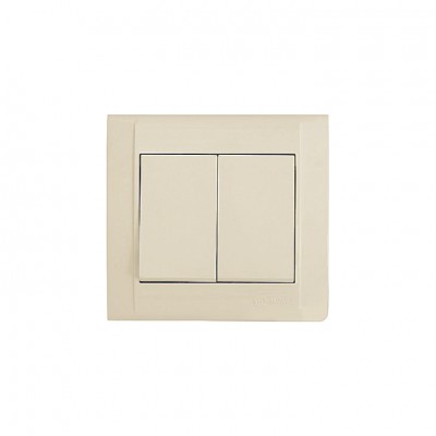 32010003 Выключатель 2-клавишный Lillium Natural Kare/Крем Makel