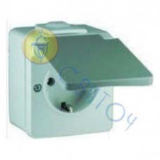 16000304 Розетка з з/к сіра HERMETICA, 16А/230В 