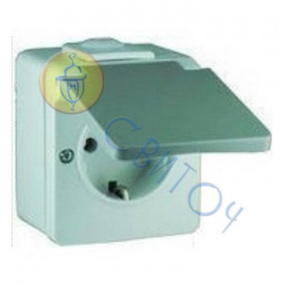 16000304 Розетка з з/к сіра HERMETICA, 16А/230В 