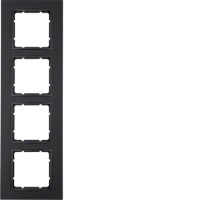 Рамка Berker 4Х пластиковыйя кольору антрацит B. 7 (10146626)
