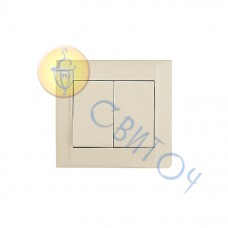 42010003 Выключатель 2-клавишный Defne/Крем Makel