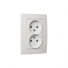 32001017 Розетка 2-на без заземления Lillium Natural Kare/белая Makel