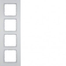 Рамка Berker 4Х пластиковыйя цвета алюминий B.7 (10146424)