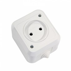 18306 Розетка без заземления IP44 белая Makel