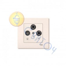 90960153 Розетка TV+CAT+CAT крем KARRE Vi-Ko