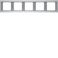 Рамка Berker 5Х горизонтальнаяя, алюминий, K.5 (13937003)