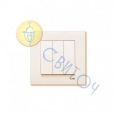 90960168 Выключатель 3скр. крем KARRE Vi-Ko