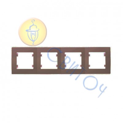 32096704 Рамка 4-на Lillium Natural Kare/КОРИЧНЕВАЯ Makel