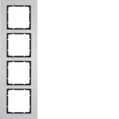 Рамка Berker 4Х алюминий/антрацит B.7 (10146904)