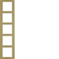 Рамка Berker 5Х золото/підлога.білизна B. 3 (10153046)
