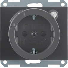 Розетка Berker с з/к с УЗО с защ.контактов, антрацит, 16А/250В K.1 (47087006)