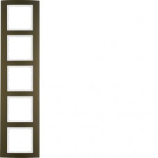 Рамка Berker 5Х КОРИЧНЕВАЯя/підлога.білизна B. 3 (10153021)