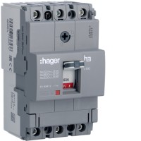 Автоматический выключатель Hager x160, In=63А, 3п, 18kA, Тфикс./Мфикс. (HDA063L)