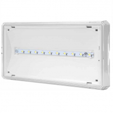 Аварийный светодиодный светильник AWEX EXIT со стеклом 1W LED 130lm IP65 батарея 3часа SA/SE 2 режима белый (ETE/1W/C/3/SA/X/WH)