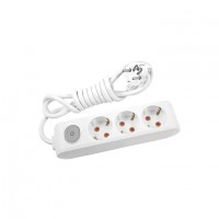 90118303 Подовжувач 3/3м з/заземл. та кнопкою Viko Multi-let