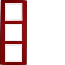 Рамка Berker 3Х красная/пол.белизна B.3 (10133022)