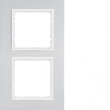 Рамка Berker 2Х алюміній/підлога.білизна B. 7 (10126914)