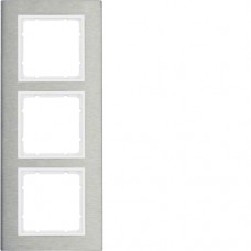 Рамка Berker 3Х вертикальна нержавіюча сталь/підлога.білизна B. 7 (10133609)