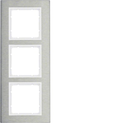 Рамка Berker 3Х вертикальна нержавіюча сталь/підлога.білизна B. 7 (10133609)