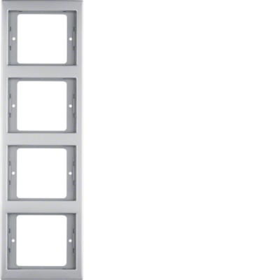 Рамка Berker 4Х нержавеющая сталь, вертикальная, K.5 (13437004)