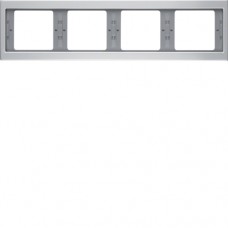 Рамка Berker 4Х горизонтальнаяя, алюминий, K.5 (13837003)