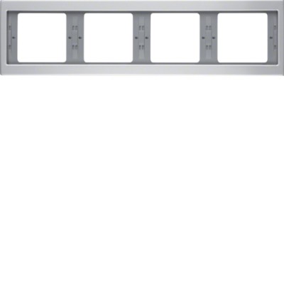 Рамка Berker 4Х горизонтальнаяя, алюминий, K.5 (13837003)