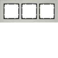 Рамка Berker 3Х горизонтальная нержавеющая сталь/антрацит B.7 (10233606)