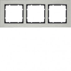 Рамка Berker 3Х горизонтальна нержавіюча сталь/антрацит B. 7 (10233606)