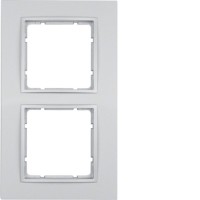 Рамка Berker 2Х пластиковыйя цвета алюминий B.7 (10126424)
