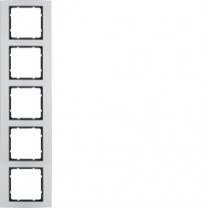 Рамка Berker 5Х алюминий/антрацит B.7 (10156904)