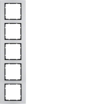 Рамка Berker 5Х алюминий/антрацит B.7 (10156904)