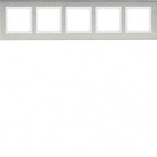 Рамка Berker 5Х горизонтальна нержавіюча сталь/підлога.білизна B. 7 (10253609)