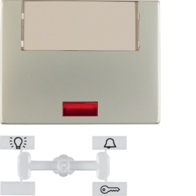 Клавиша Berker 1Х с линзами и большим полем д/надписи, стальной лак, K.5 (14967004)