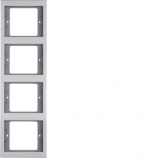 Рамка Berker 4Х вертикальная, алюминий, K.5 (13437003)