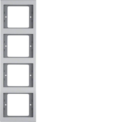 Рамка Berker 4Х вертикальная, алюминий, K.5 (13437003)