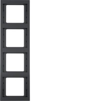 Рамка Berker 4Х антрацит, вертикальна, K. 1 (13437006)