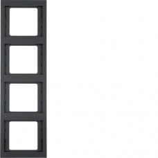 Рамка Berker 4Х антрацит, вертикальная, K.1 (13437006)