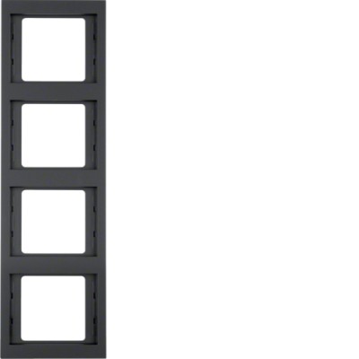 Рамка Berker 4Х антрацит, вертикальная, K.1 (13437006)