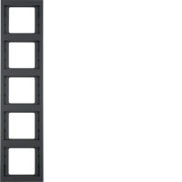 Рамка Berker 5Х антрацит, вертикальна, K. 1 (13537006)