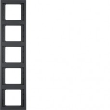 Рамка Berker 5Х антрацит, вертикальная, K.1 (13537006)