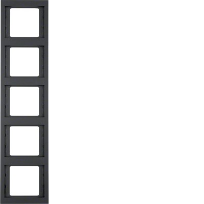 Рамка Berker 5Х антрацит, вертикальная, K.1 (13537006)