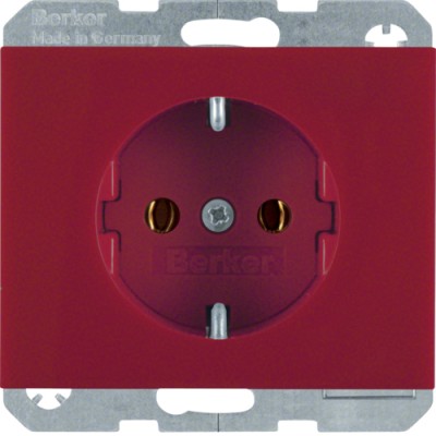 Розетка Berker с з/к, красная, 16А/250В K.1 (47157015)