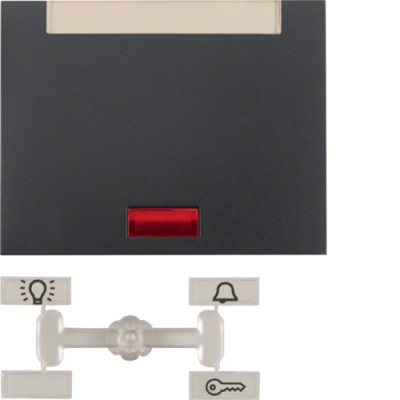 Клавиша Berker 1Х с линзами и полем д/надписи, антрацит, K.1 (14157106)