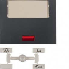 Клавиша Berker 1Х с линзами и большим полем д/надписи, антрацит, K.1 (14967006)