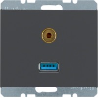 Розетка Berker USB/3.5мм аудио, антрацит, K.1 (3315397006)