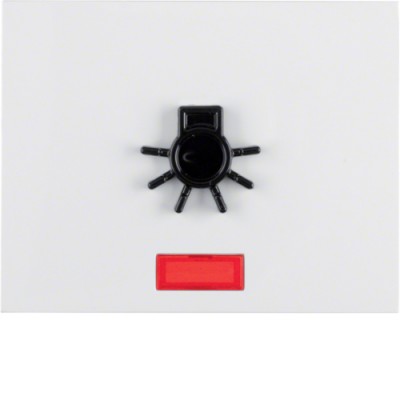 Клавиша Berker 1Х с линзой и рельефным знаком Свет, пол.белизна, K.1 (16517109)